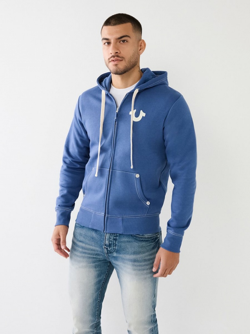 Sudadera con Capucha True Religion Buddha Zip Slate | 78GZUHOVX