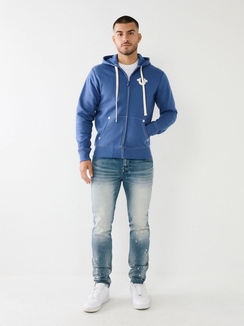 Sudadera con Capucha True Religion Buddha Zip Slate | 78GZUHOVX