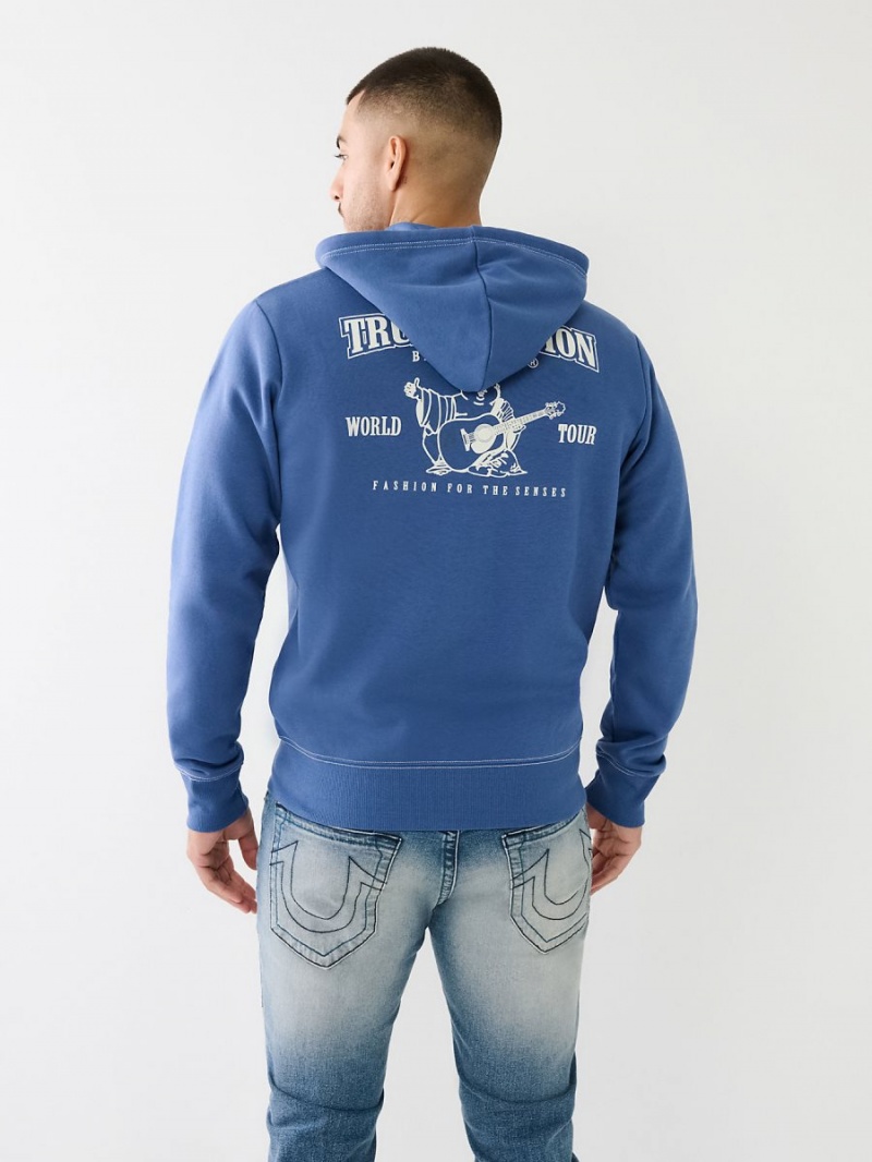 Sudadera con Capucha True Religion Buddha Zip Slate | 78GZUHOVX