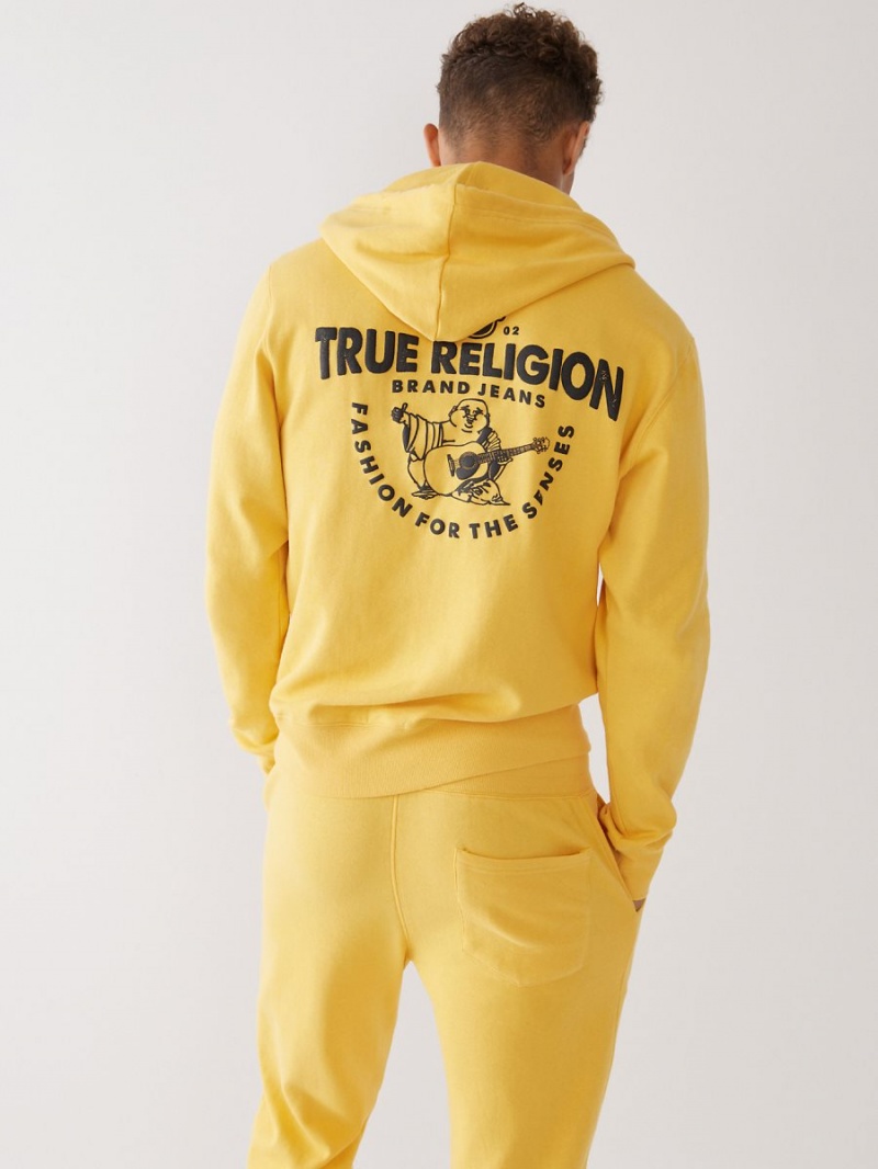 Sudadera con Capucha True Religion Buddha Logo Zip Doradas | 90CQVXSKT