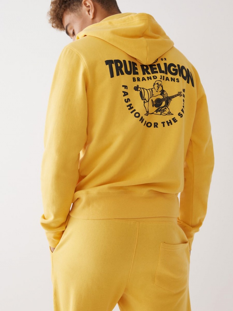 Sudadera con Capucha True Religion Buddha Logo Zip Doradas | 90CQVXSKT