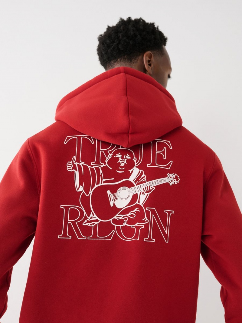 Sudadera con Capucha True Religion Buddha Zip Rojas | 34RCSWTPZ