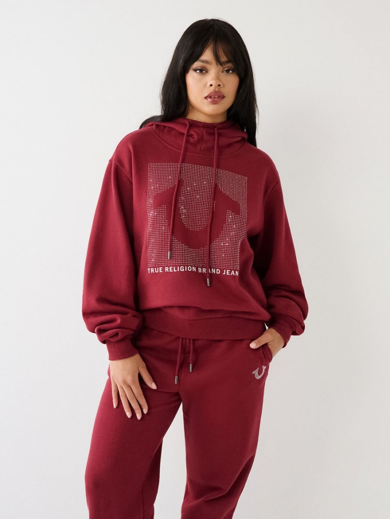 Sudadera con Capucha True Religion Crystal Relaxed Redwood | 67TDMLQIW