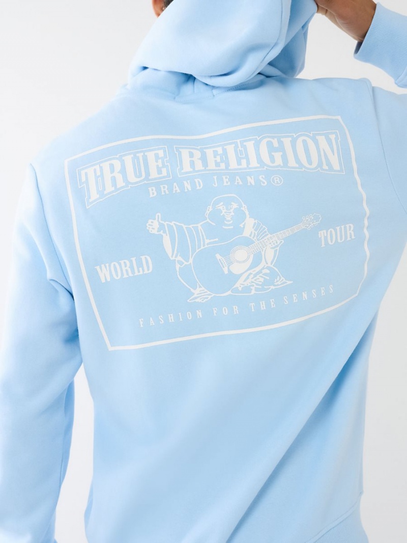 Sudadera con Capucha True Religion Horseshoe Logo Zip Azules | 74AIRLQHX