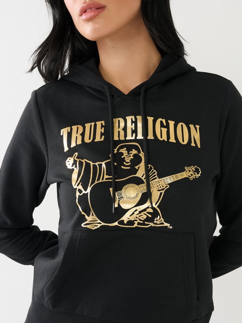 Sudadera con Capucha True Religion Metallic Buddha Logo Fleece Negras | 27SYWHORE