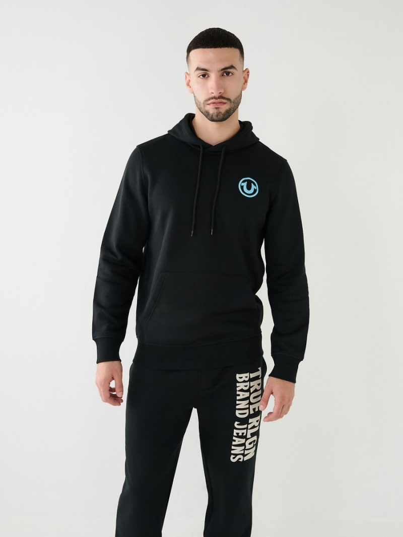 Sudadera con Capucha True Religion Puff Trbj Zip Up Negras | 46HRIPLKX