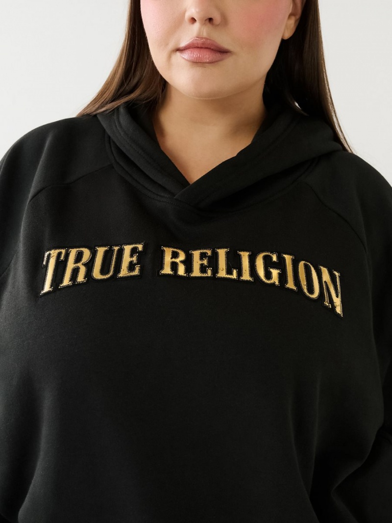 Sudadera con Capucha True Religion Relaxed Negras | 56JXGCNQP