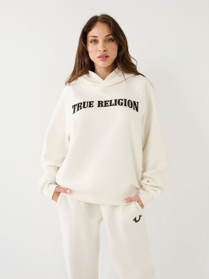 Sudadera con Capucha True Religion Relaxed Blancas | 12QKGATDI