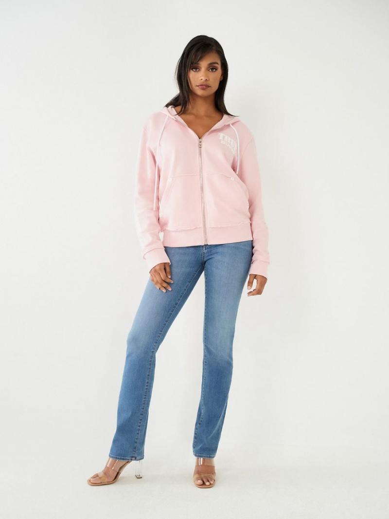 Sudadera con Capucha True Religion Relaxed Zip Rosas | 52IPAOJRM