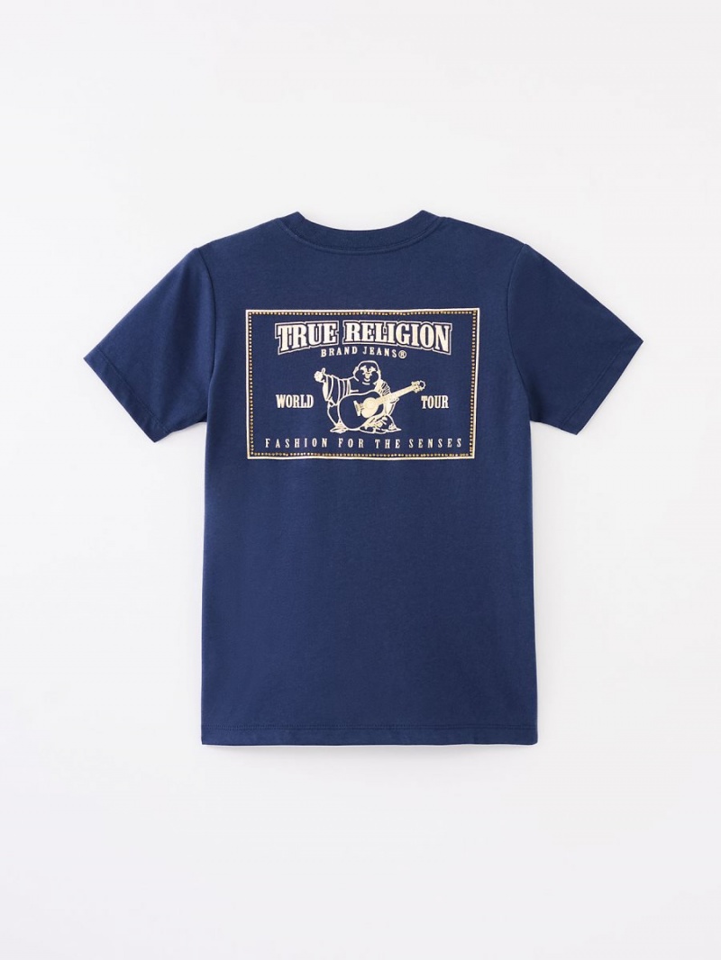 Tops True Religion Niña Logo Navy/Sapphire | 89DSJEPKL