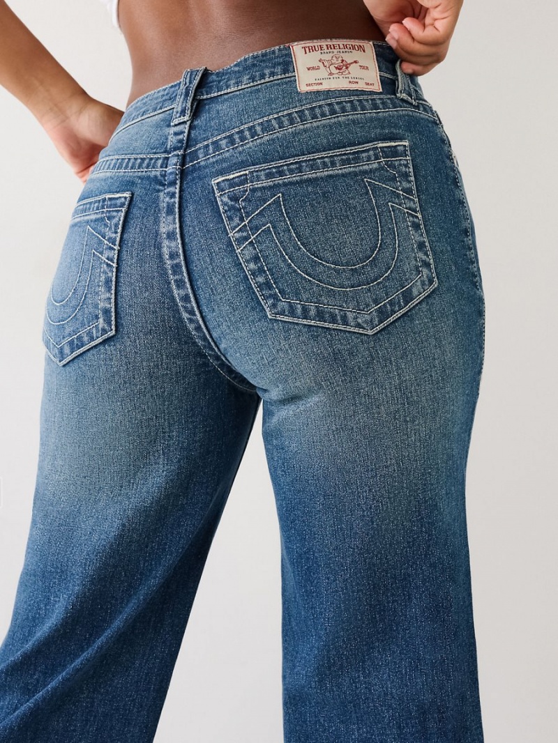 Vaqueros Acampanados True Religion Leila High Rise Anchos Leg Azules Oscuro | 82QFROVCS