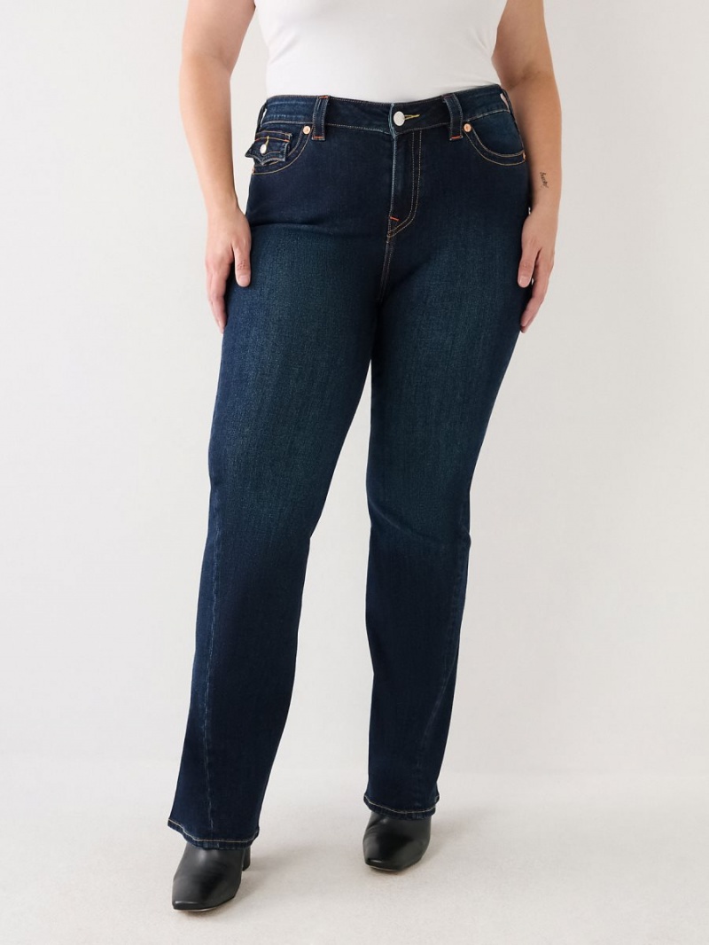 Vaqueros Acampanados True Religion Plus Joey Low Rise Azules Oscuro | 67BINPGLE