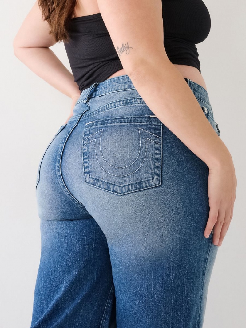 Vaqueros Acampanados True Religion Plus Leila High Rise Anchos Leg GHOST WAVE | 64EOBFIHK