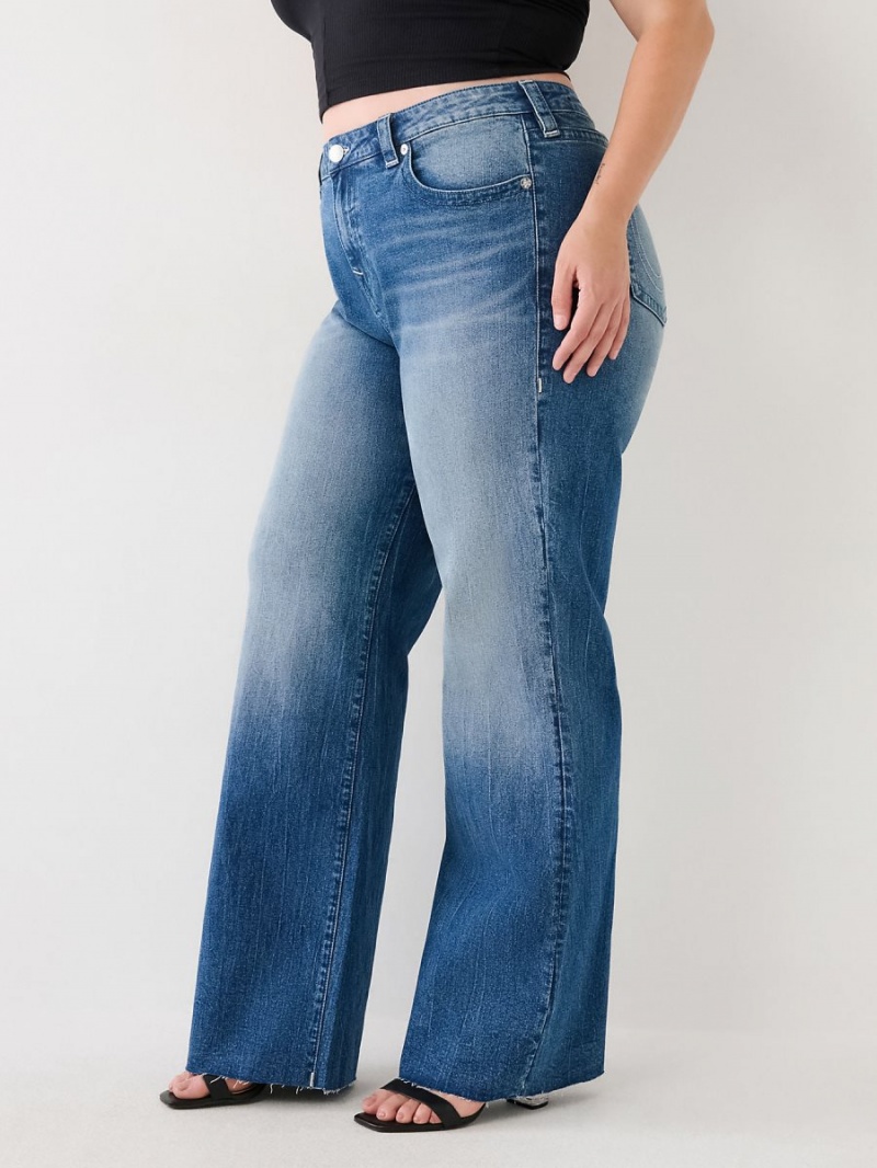 Vaqueros Acampanados True Religion Plus Leila High Rise Anchos Leg GHOST WAVE | 64EOBFIHK